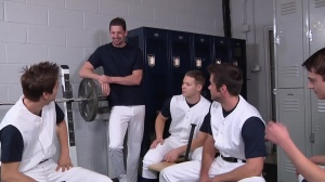JizzOrgy - Athletic american blond haired rushes plowing hard