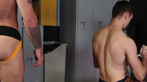 Str8toGay.com - Tattooed pounded by big dick guy