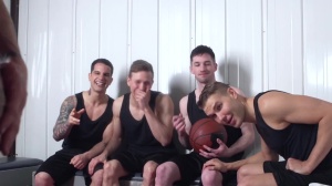 JizzOrgy: Orgy plus piercing american blond haired