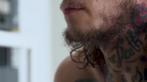 BROMO: Tattooed muscle american hunk bareback spanking