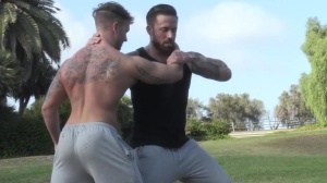 BROMO: Inked hunk has a soft spot for handjob