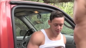 BROMO.com - Athletic Tobias in collar rough masturbation