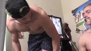DickDorm: Filthy college twink rough threesome sex scene