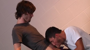 DickDorm.com: Muscle college guy blowjob in the bed