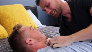 Next Door Raw - Hairy inked caucasian gay throat fuck