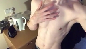 TXXXMStudios.com: Twink boy jerking uncut dick in the bed