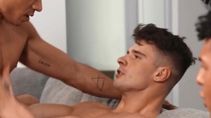 Str8 To Gay: Inked latin gay gets voyeur nailing