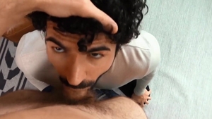 Drill My Hole: Muscled latin gay has a passion for gagging