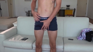BarebackLatinoz - Sexy Italo edging on sofa