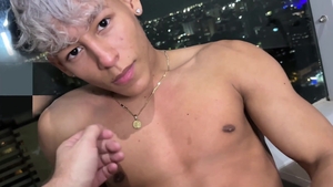 East Boys: Too cute colombian gay jerking big dick at casting