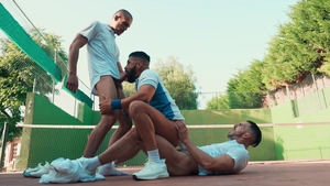 Men: Justin and Paddy Flirting on the Court